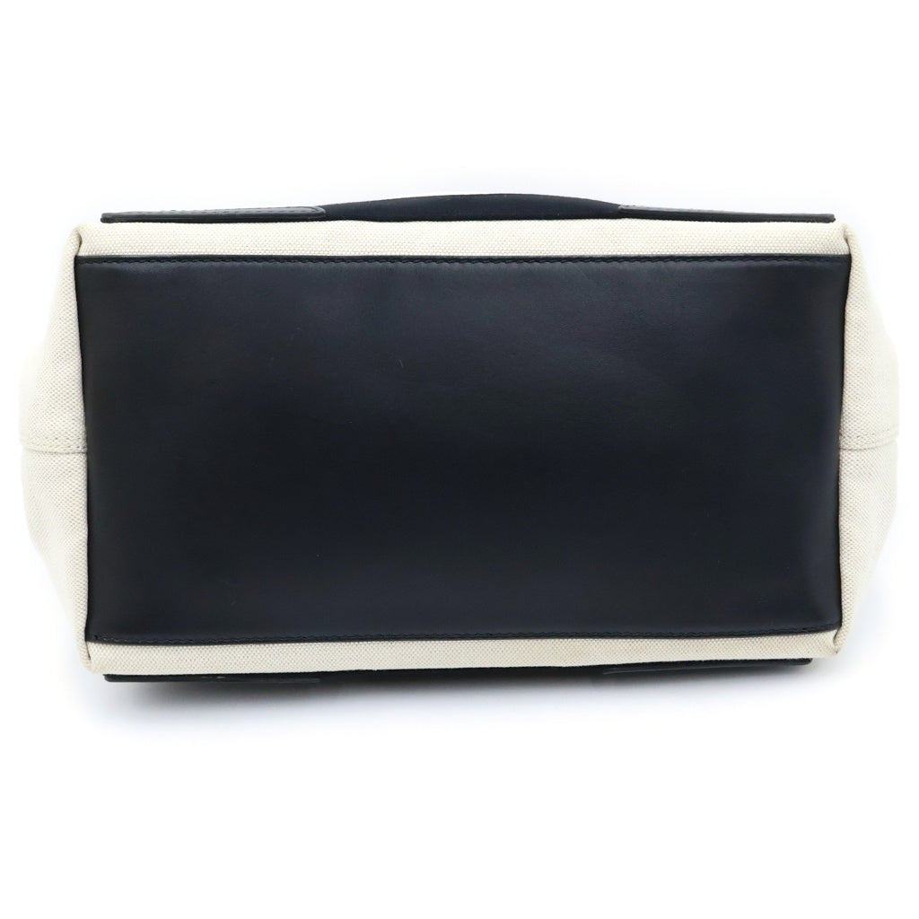 BALENCIAGA(バレンシアガ) ネイビーカバス S ハンドバッグ キャンバス ホワイト ブラック 339933 レディース