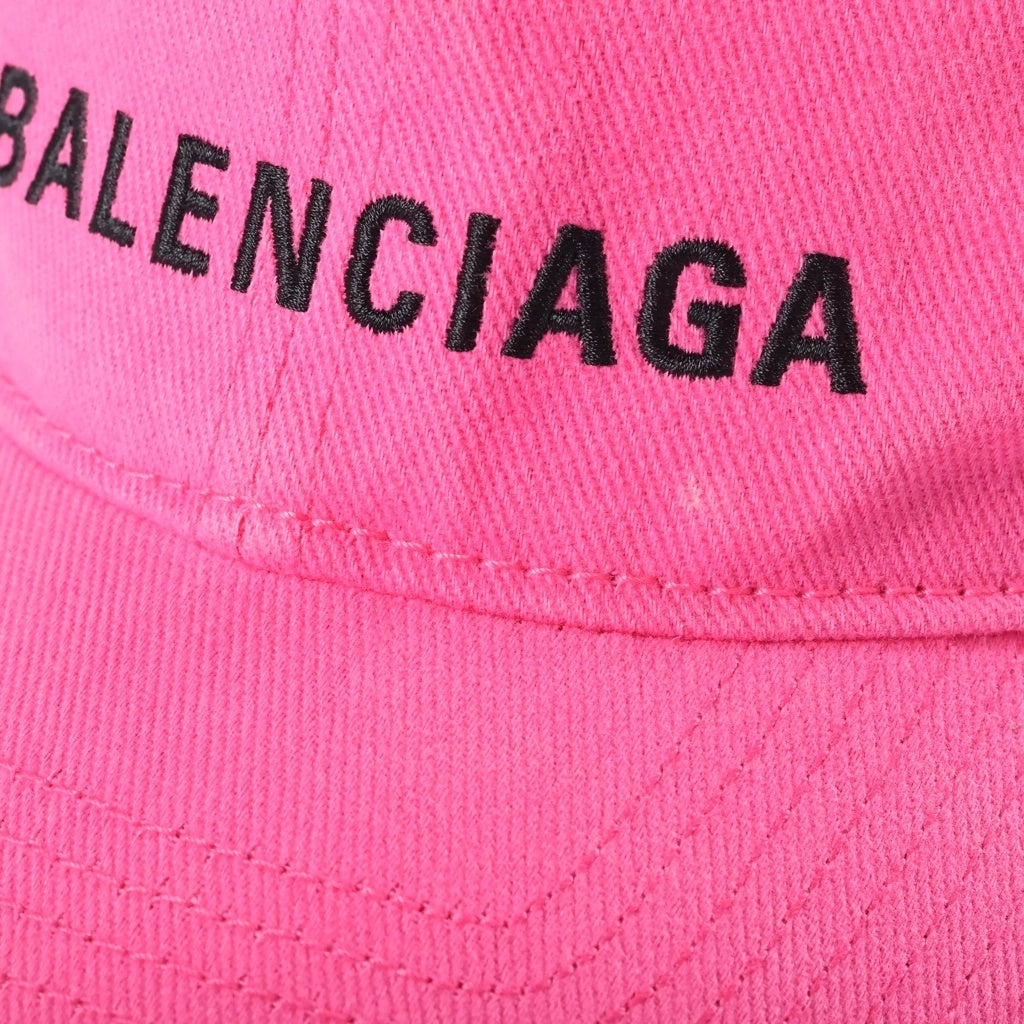 BALENCIAGA(バレンシアガ) ロゴ刺繍 ベースボールキャップ ピンク #L レディース