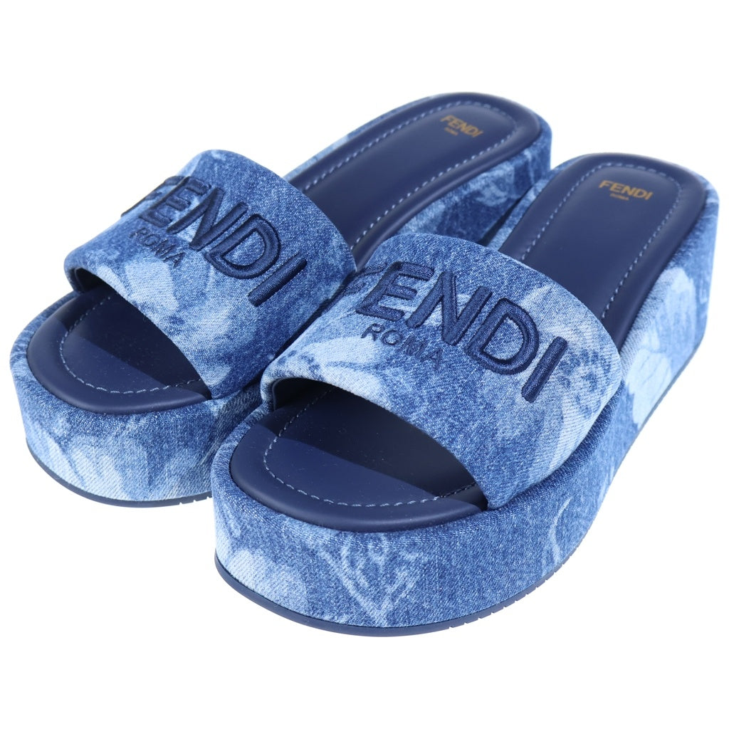 FENDI(フェンディ) サンシャイン プラットフォーム 厚底サンダル インディゴブルー デニム 8R8515 レディース