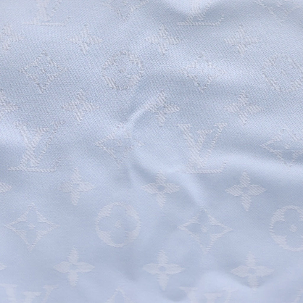 LOUIS VUITTON(ルイヴィトン) モノグラム クラシック ショール ウール×シルク ジャカード ストール ブルーシエル M97490 レディース