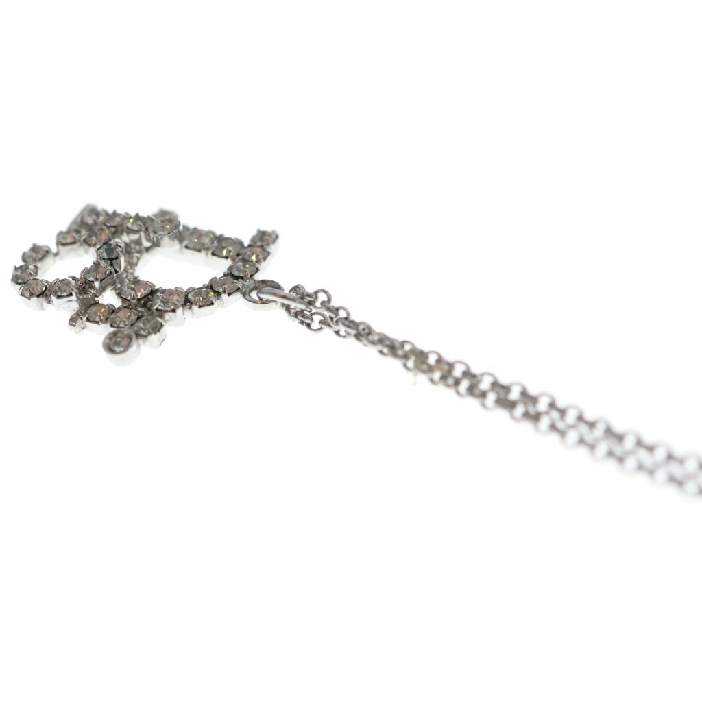 Christian Dior(クリスチャンディオール) ロゴ ネックレス ラインストーン シルバー レディース