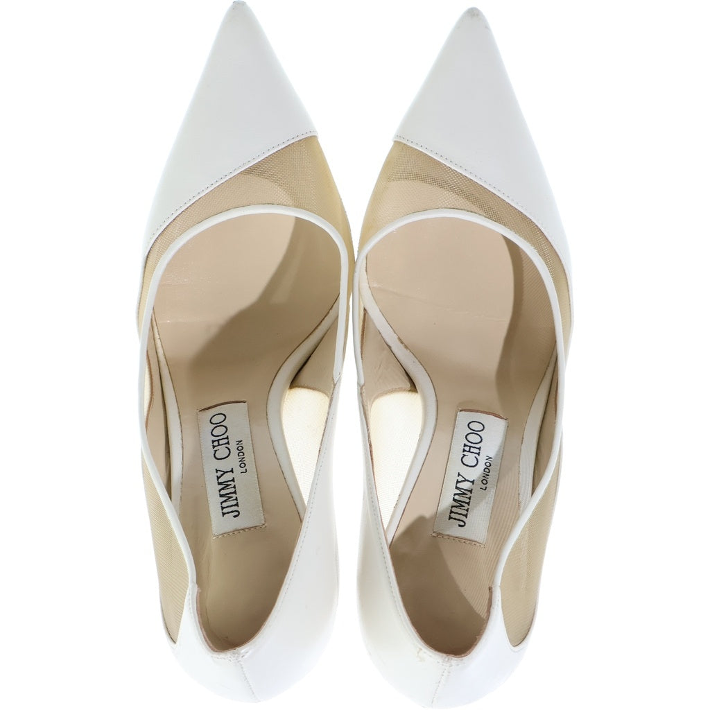 JIMMY CHOO(ジミーチュウ) ヒール パンプス メッシュ アイボリー レディース