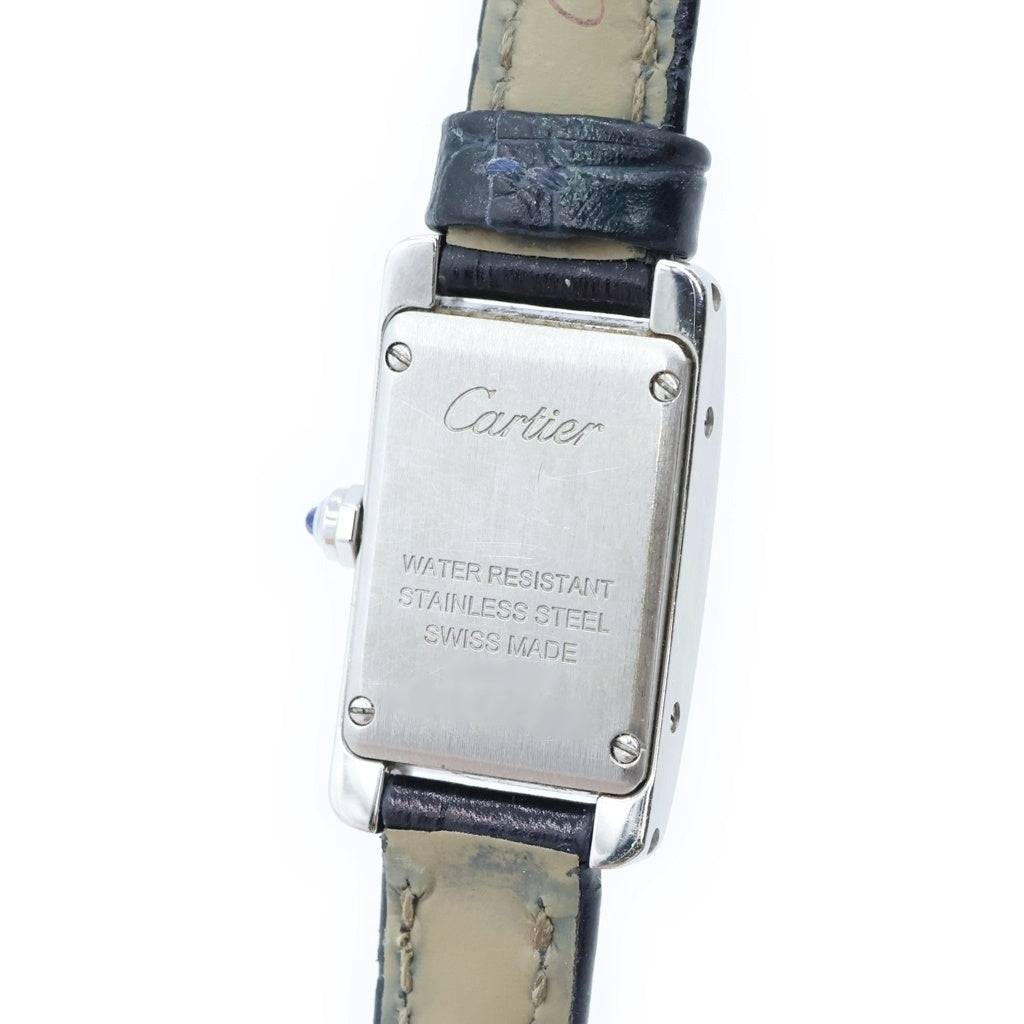 Cartier(カルティエ) タンクアメリカン ミニ 腕時計 ウォッチ シルバー文字盤 SS/QZ クォーツ ブラック/シルバー WSTA0032 レディース