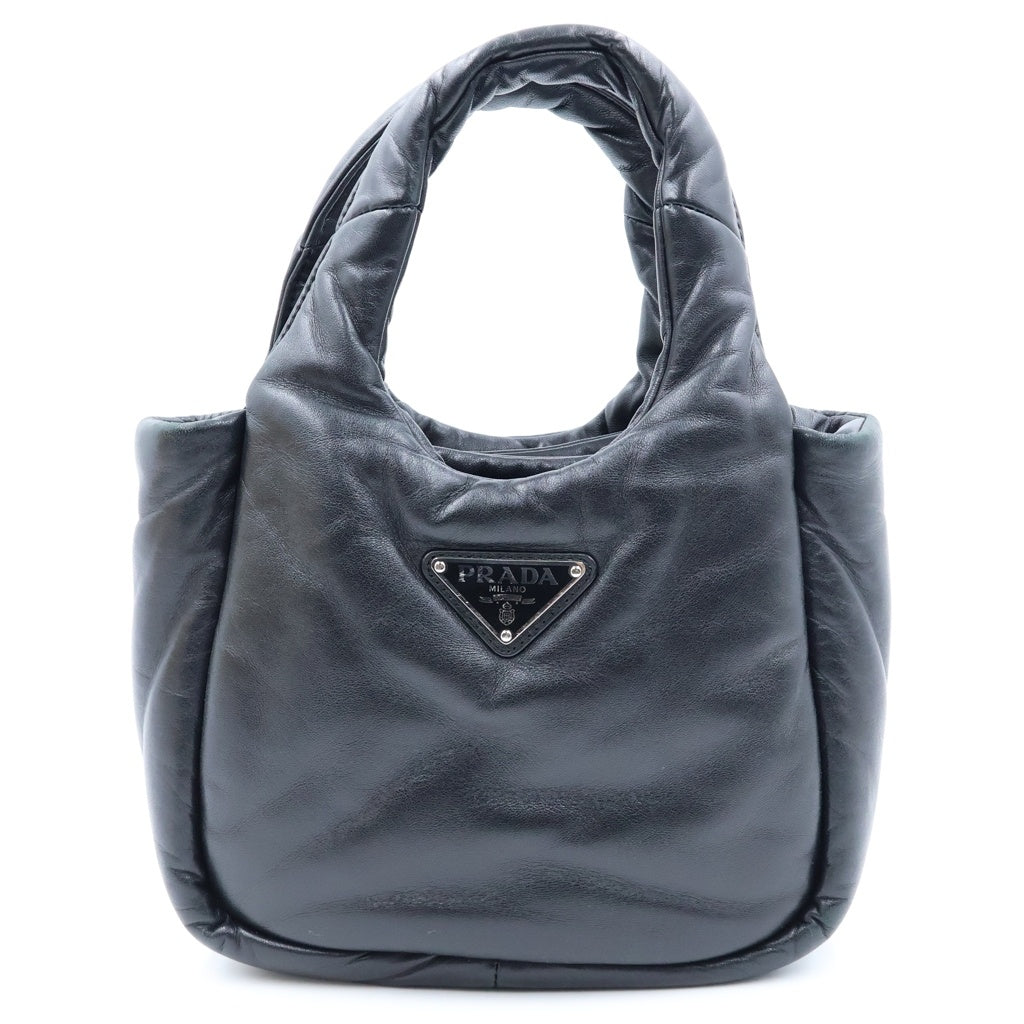 PRADA(プラダ) ソフトパデッド ハンドバック 2wayショルダー ナッパレザー ブラック 1BG413 レディース