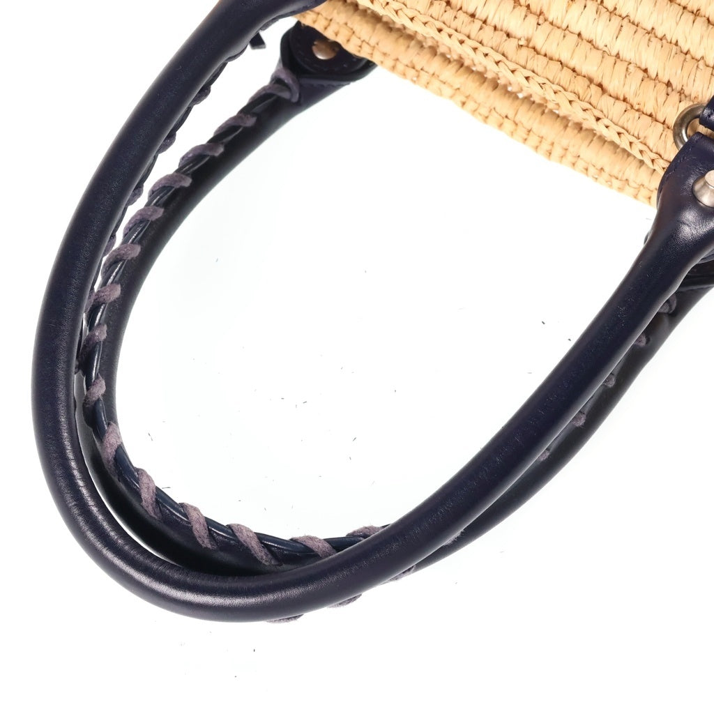 BALENCIAGA(バレンシアガ) トートバック カゴバック ラフィア レザー バイカラー ベージュ/パープル 339560 レディース
