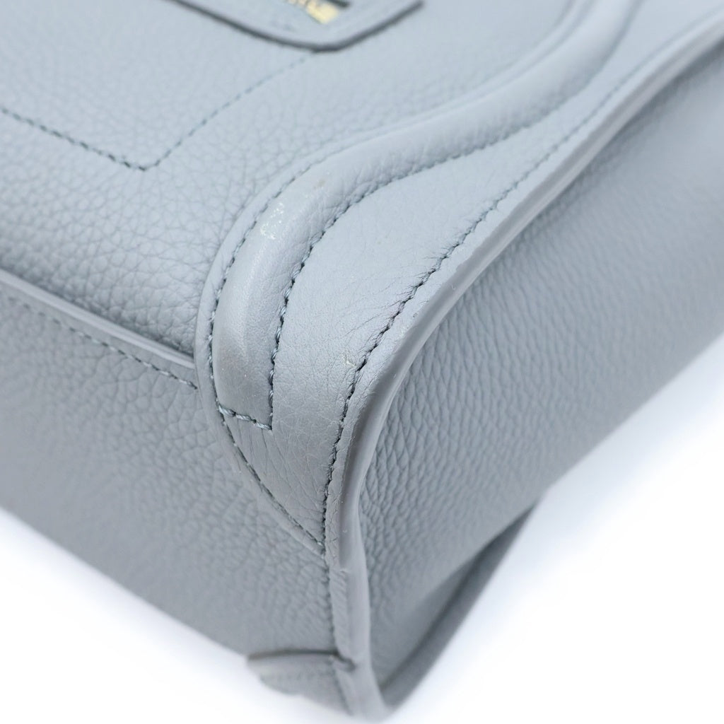 CELINE(セリーヌ) ラゲージ ナノショッパー ハンドバック 2way レザー グレー レディース