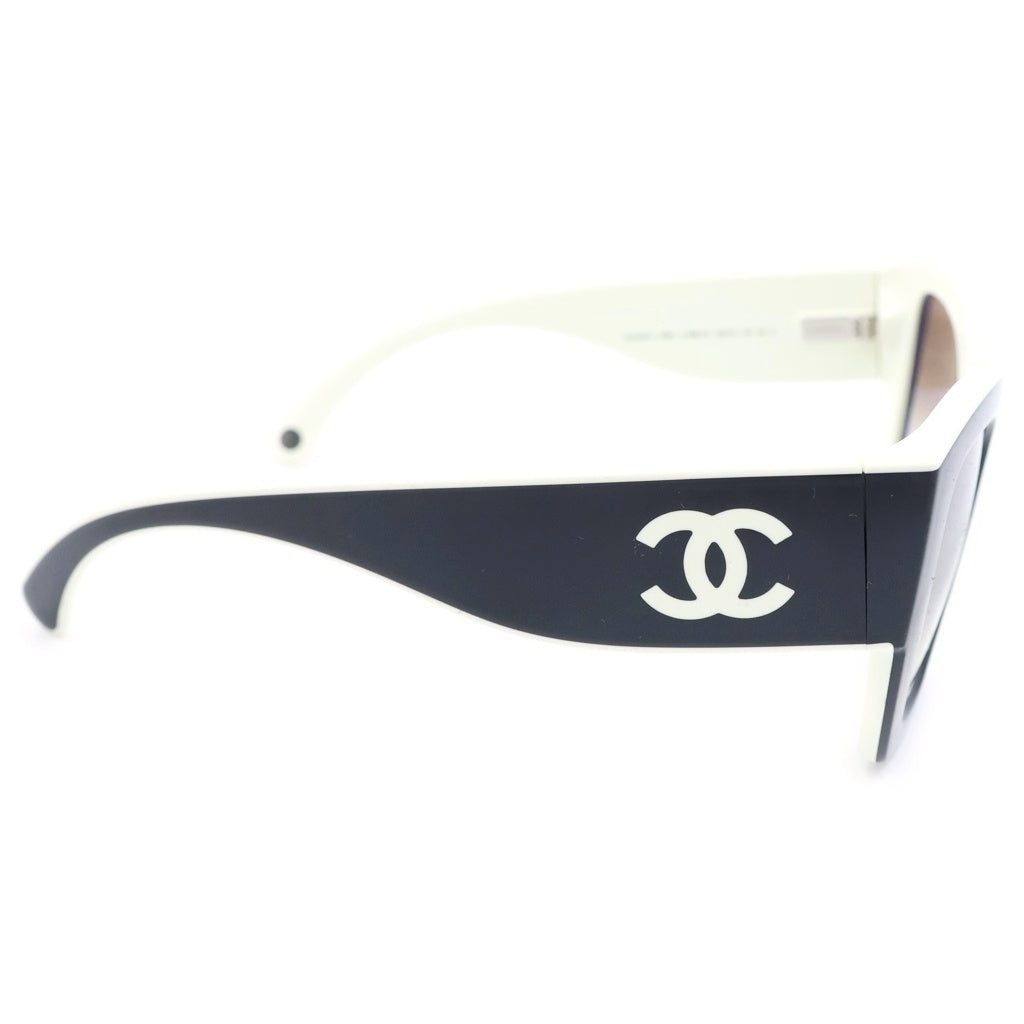 CHANEL(シャネル) ココマーク バタフライシェイプ アイウェア サングラス メガネ ホワイト/ブラック 6058 53□19 レディース