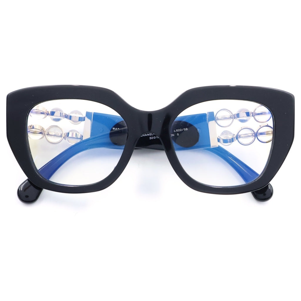 CHANEL(シャネル) スクエア アイウェア メガネ ロゴ ブラック3488-S-A 50□18 レディース