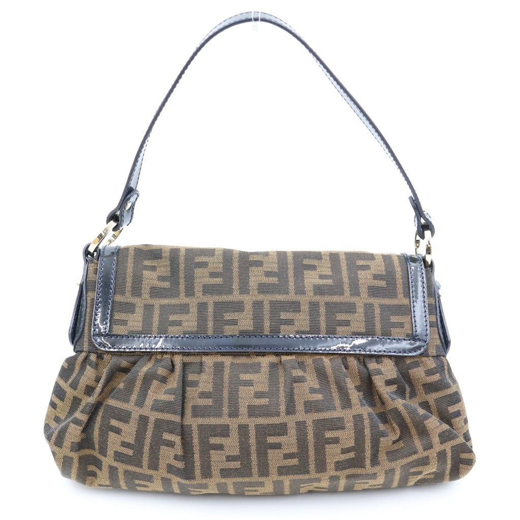 FENDI(フェンディ) ズッカ シェフバッグ ハンドバッグ ワンショルダーバッグ ブラウン ゴールド金具