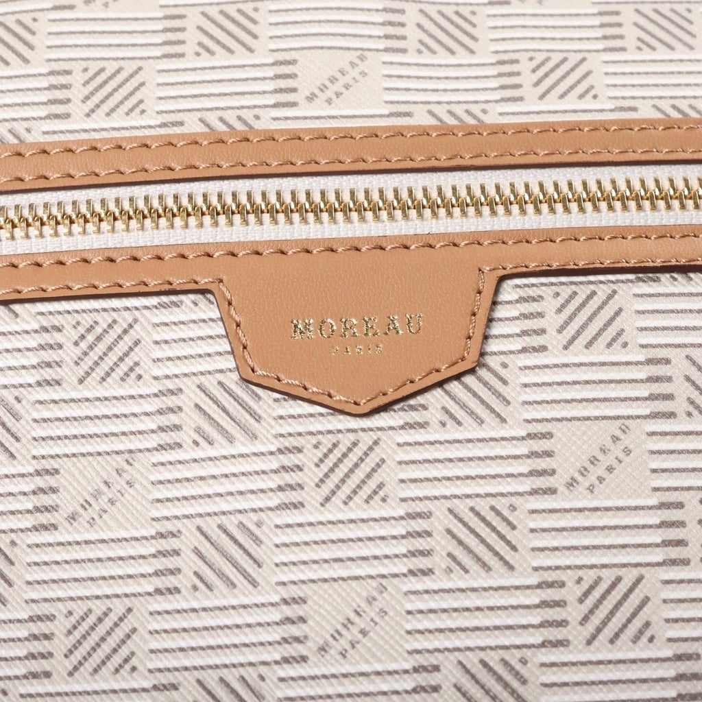 MOREAU PARIS(モロー・パリ) MOREAU PARIS モロー パリ サントロペ ハンドバッグ トートバッグ アイボリー×ブラウン レザー×PVC レディース