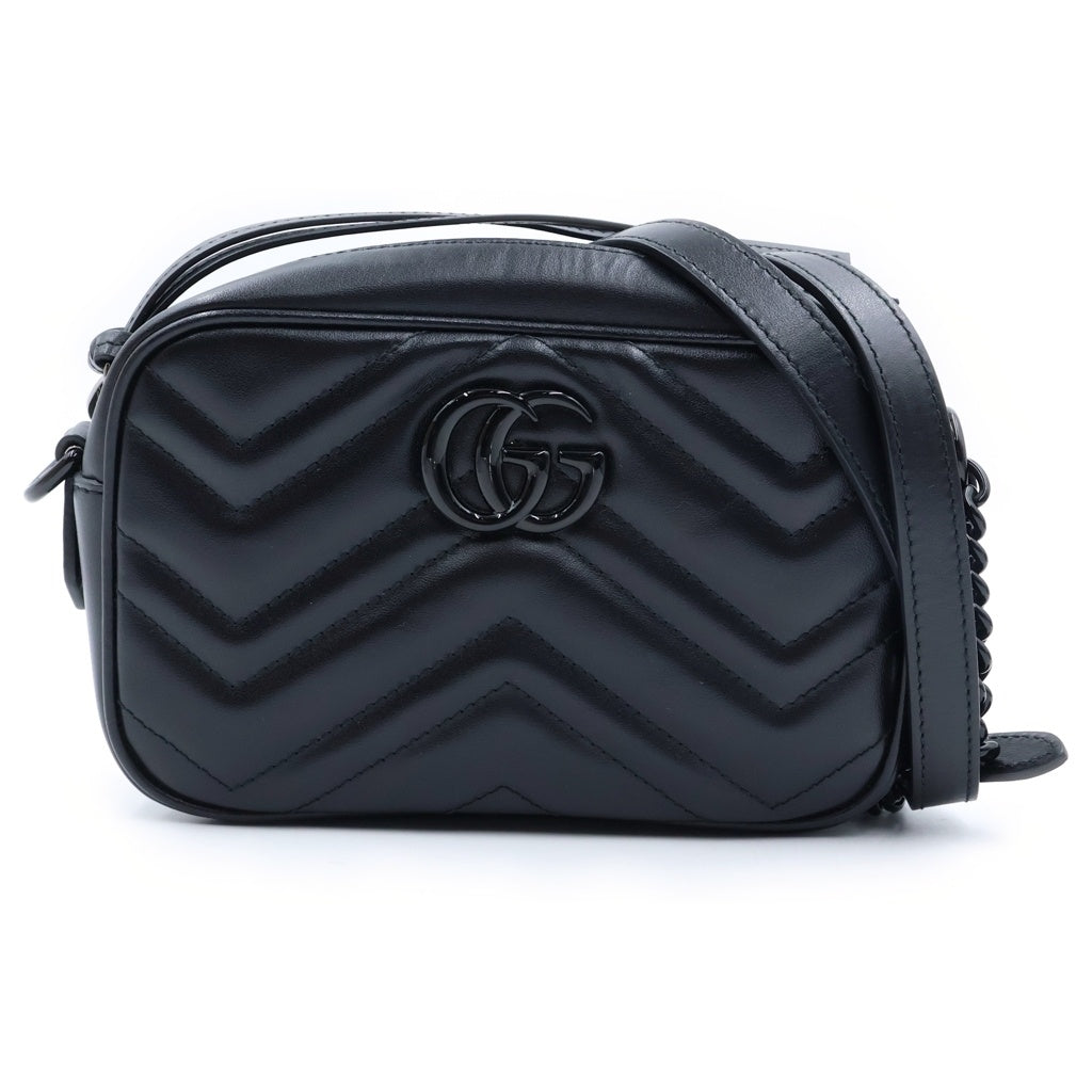 GUCCI(グッチ) GGマーモント ミニ ショルダーバッグ チェーン レザー ブラック 634936 レディース
