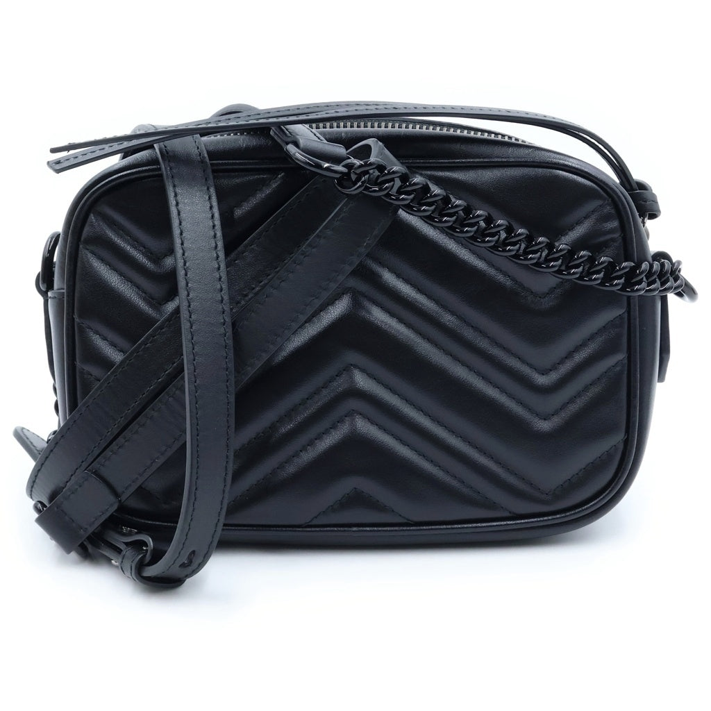 GUCCI(グッチ) GGマーモント ミニ ショルダーバッグ チェーン レザー ブラック 634936 レディース