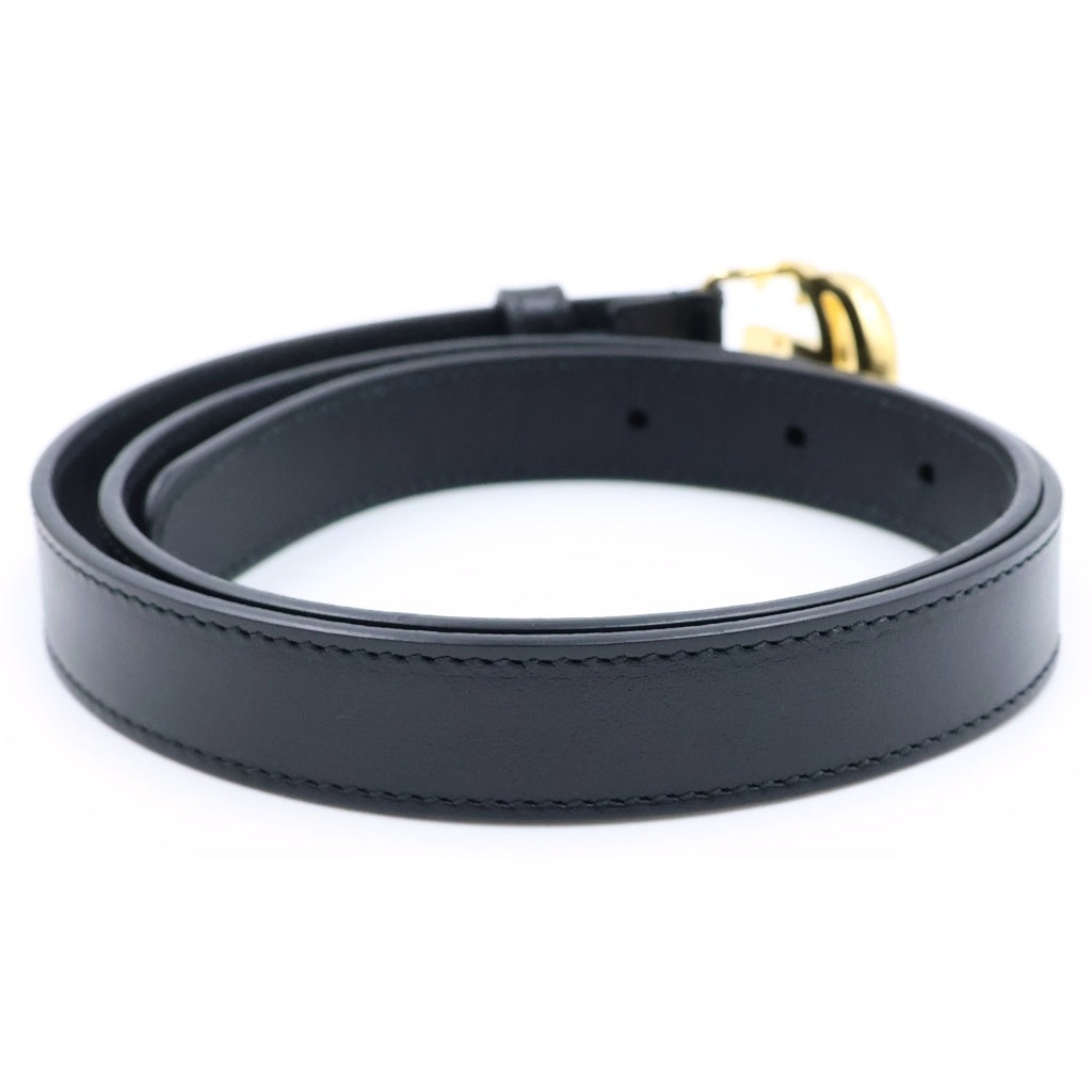 GUCCI(グッチ) GGマーモント スリムベルト ゴールド金具 レザー ブラック 409417 レディース