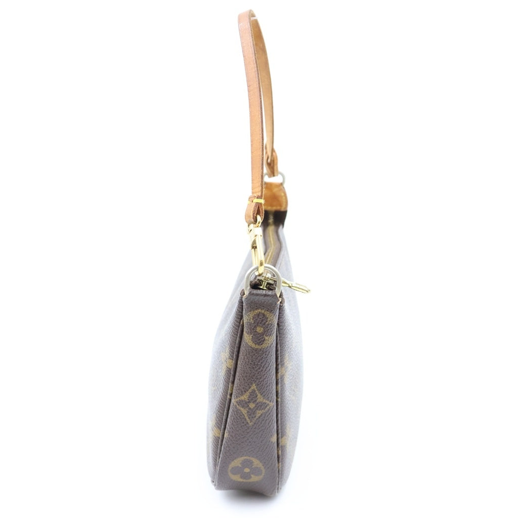 LOUIS VUITTON(ルイヴィトン) モノグラム ポシェットアクセソワール ハンドバッグ ミニバッグ ブラウン レザー×PVC M51980 ゴールド金具 レディース