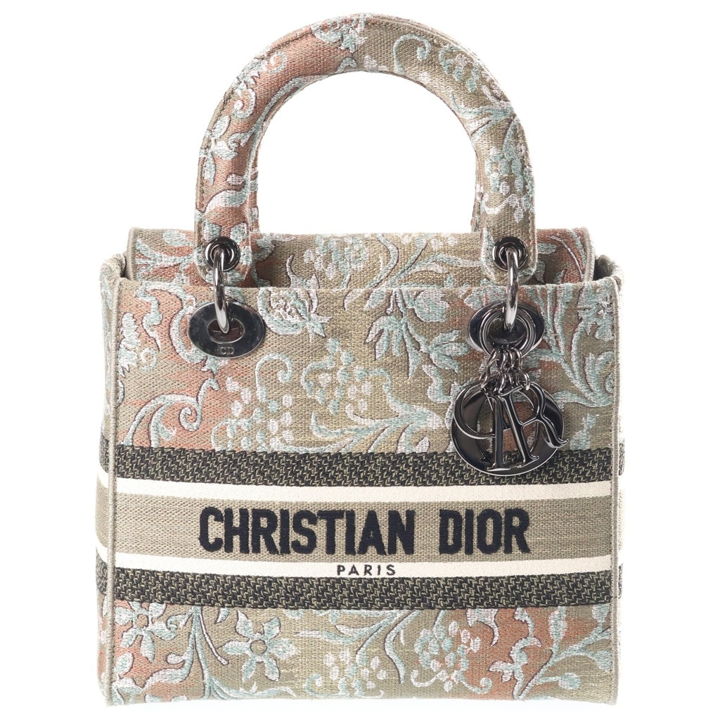 Christian Dior(クリスチャンディオール) LADY D-LITE レディ D ライト キャンバス 2WAY ハンド ショルダーバッグ シルバー金具 グリーン レディース