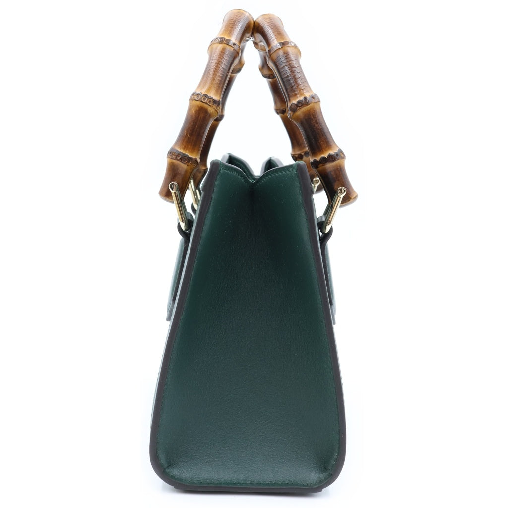 GUCCI(グッチ) ダイアナ バンブー スモール 2wayバッグ ハンドバッグ ショルダーバッグ グリーン レザー 832936 レディース