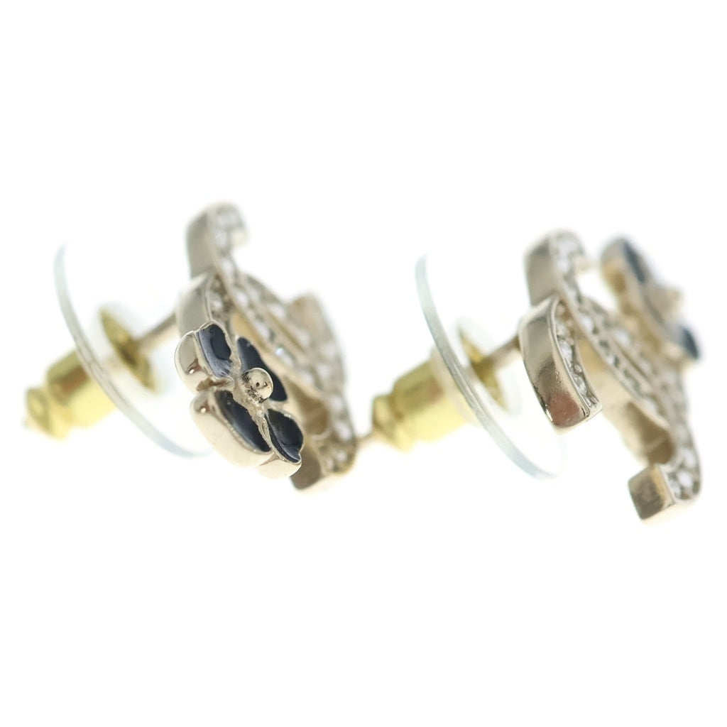 CHANEL(シャネル) ココマーク ラインストーンピアス ブラック×ゴールドGP L25P レディース