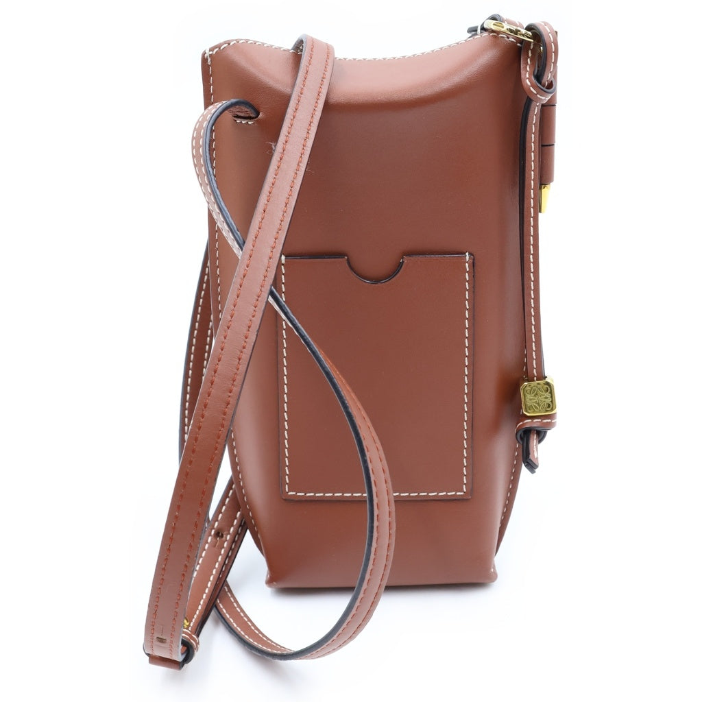 LOEWE(ロエベ) アナグラム ゲートポケット ショルダーバッグ ブラウン レザー 109.30.Z42 レディース