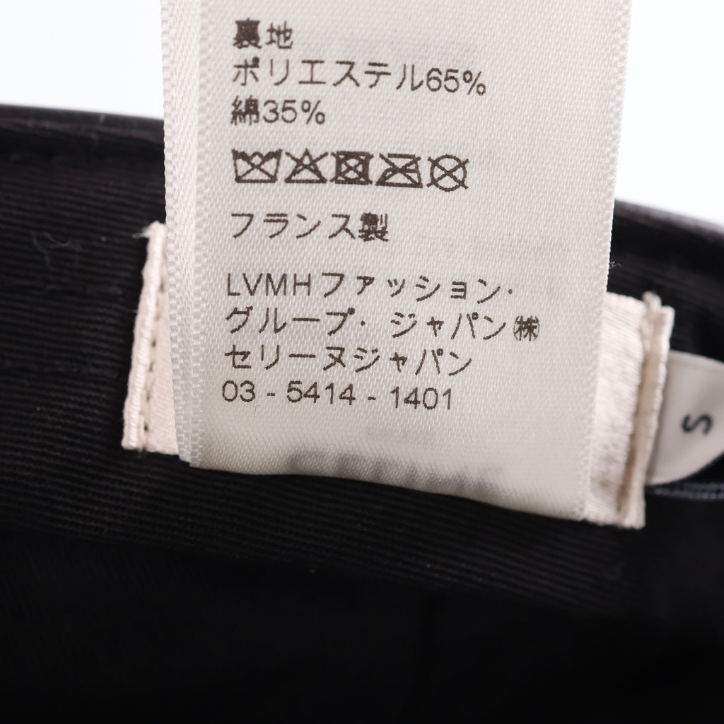 CELINE(セリーヌ) ロゴ刺繍レザーキャップ ブラック #S 2AUA60500