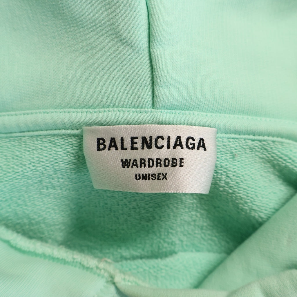 BALENCIAGA(バレンシアガ) キャンペーンロゴ プルオーバーパーカー ミントグリーン #XS 578135