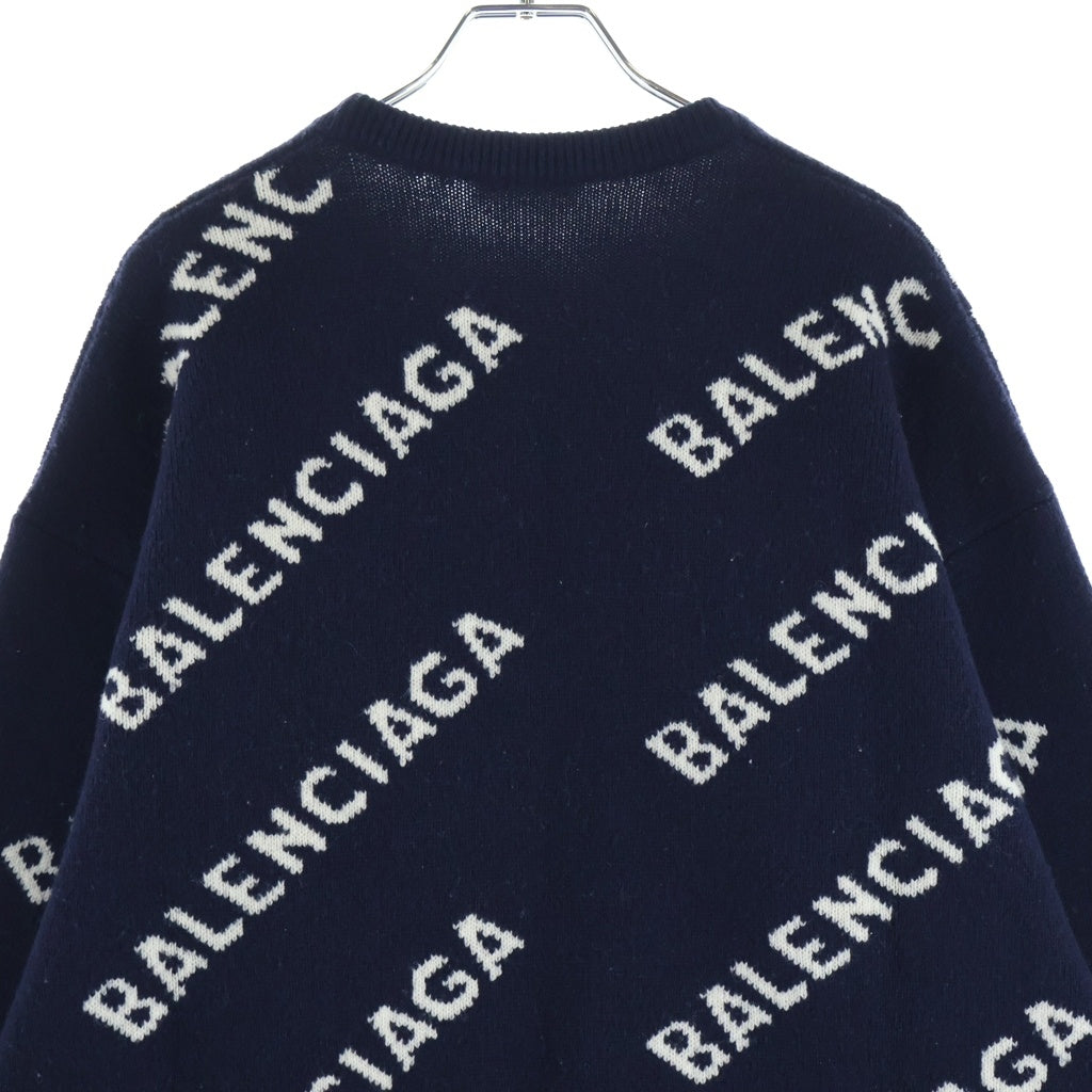 BALENCIAGA(バレンシアガ) ロゴ ジャガークルーネックニット ネイビー XS 620983