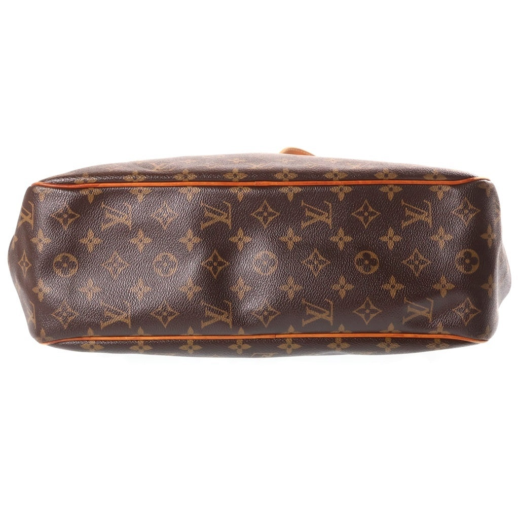LOUIS VUITTON(ルイヴィトン) モノグラム バティニョール・オリゾンタル トートバッグ ハンドバッグ ブラウン レザー×PVC M51154 ゴールド金具 レディース