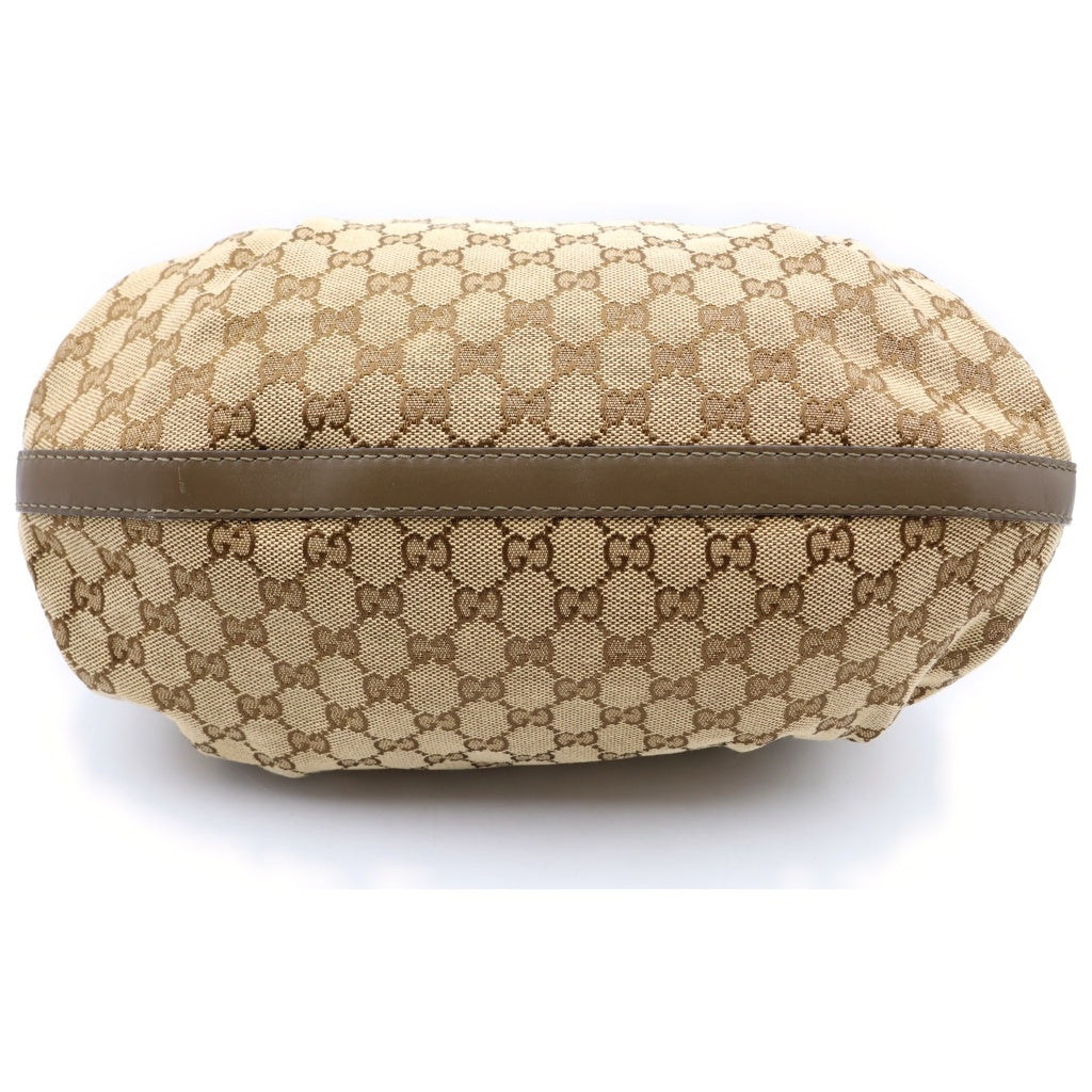 GUCCI(グッチ) GGキャンバス スカーレット トートバッグ ハンドバッグ ブラウン ベージュ レザー×キャンバス 269953 ゴールド金具 レディース