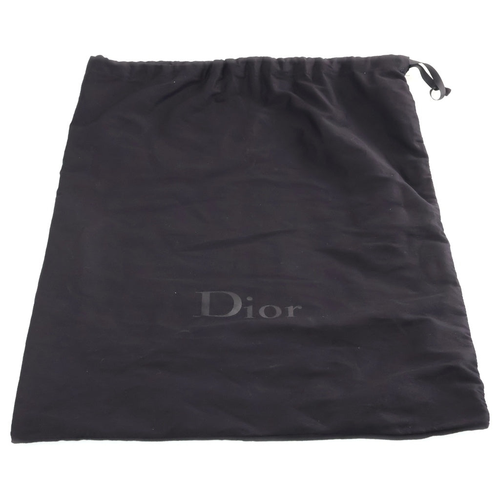 Christian Dior(クリスチャンディオール) オブリーク バックパック リュックサック ベージュ×ブラック レザー×キャンバス シルバー金具 レディース