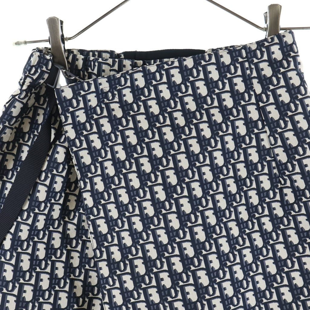 Christian Dior(クリスチャンディオール) オブリーク キュロットスカート ネイビー×ホワイト ポリエステル 357P15A2970 レディース