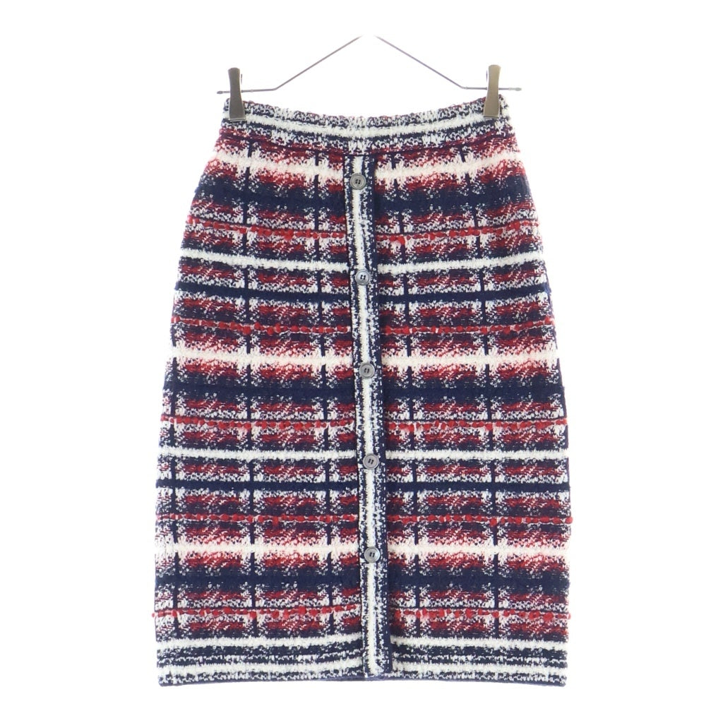 THOM BROWNE(トムブラウン) タータンジャガード スカート レッド×ホワイト×ネイビー ウール NO.FKK119A レディース