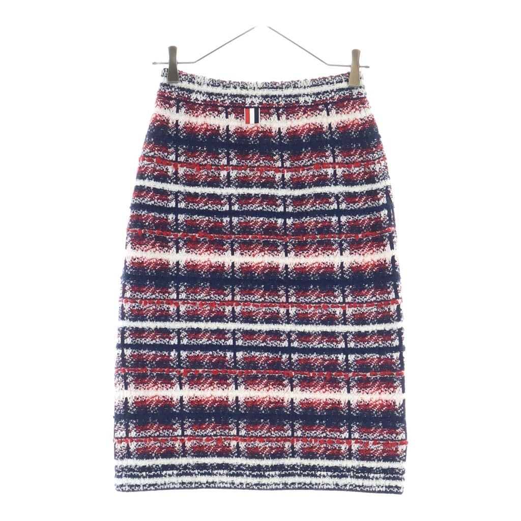 THOM BROWNE(トムブラウン) タータンジャガード スカート レッド×ホワイト×ネイビー ウール NO.FKK119A レディース