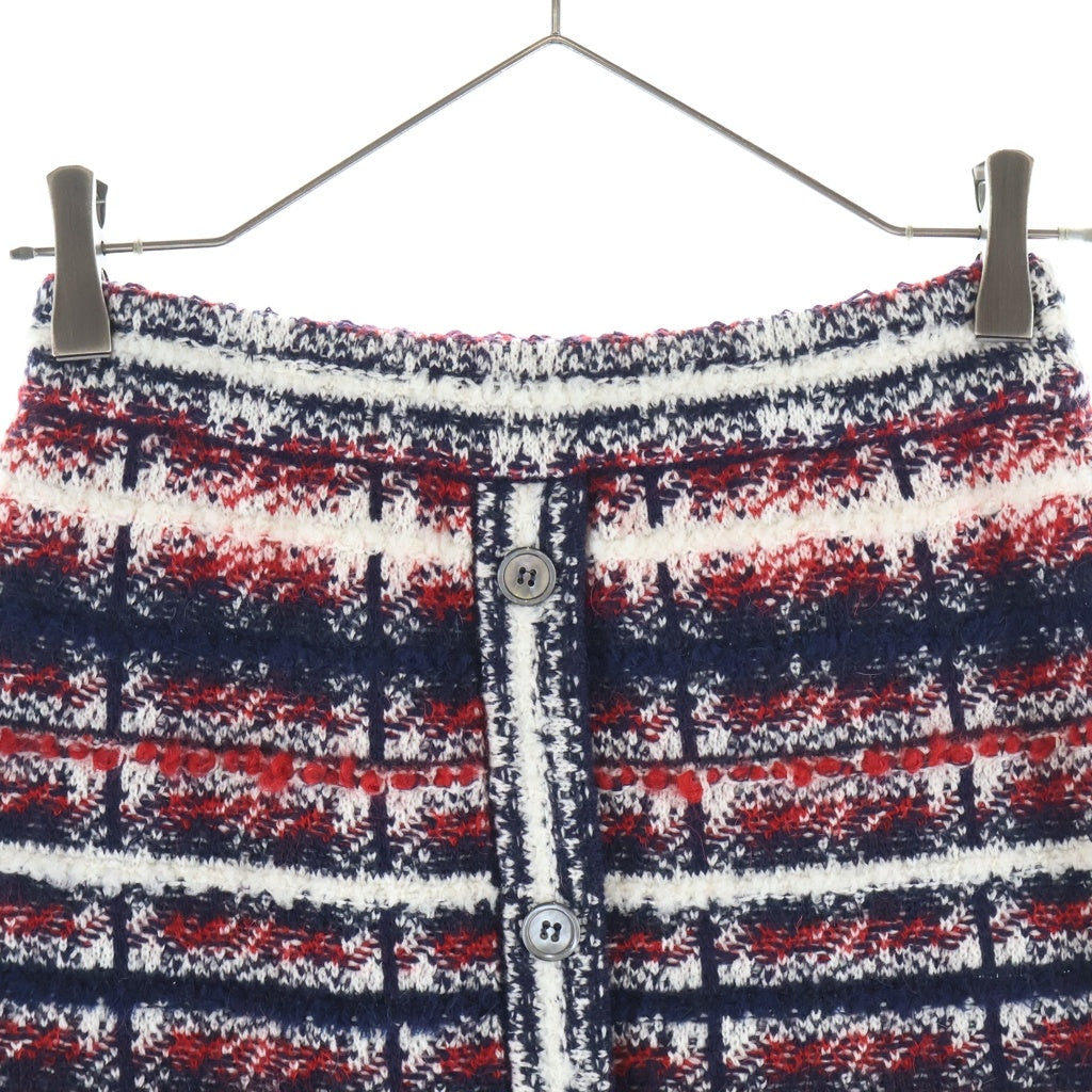 THOM BROWNE(トムブラウン) タータンジャガード スカート レッド×ホワイト×ネイビー ウール NO.FKK119A レディース