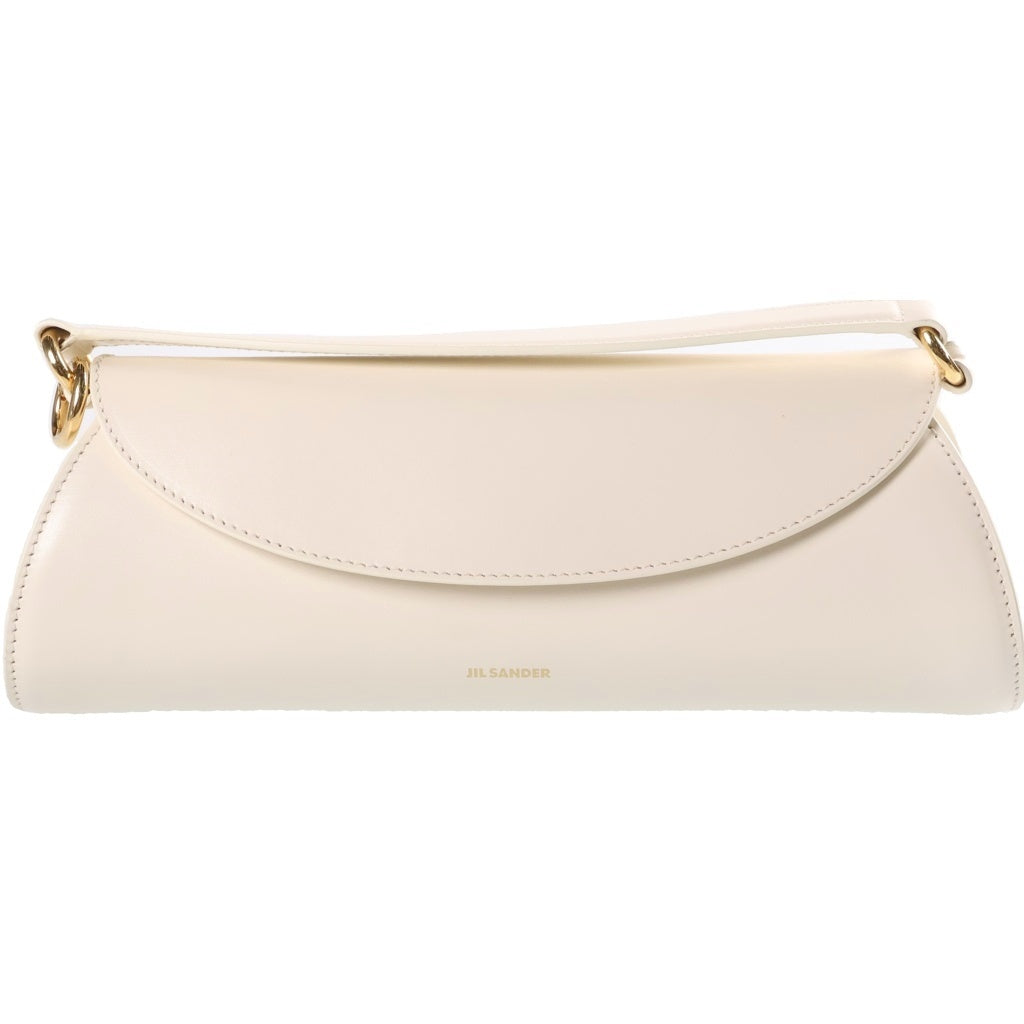 JIL SANDER(ジルサンダー) カンノーロ スモール レザー 2WAY ハンド ショルダーバッグ ゴールド金具 ホワイト レディース