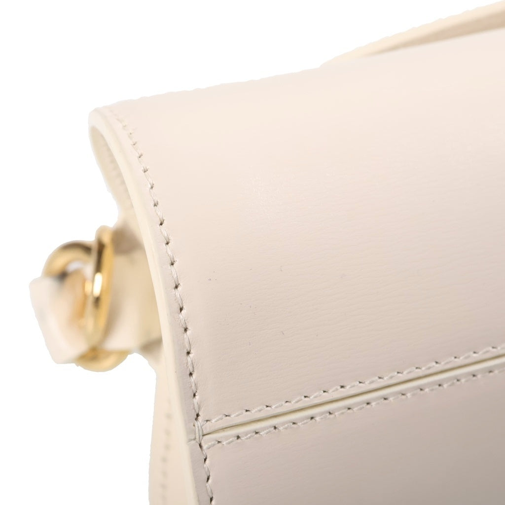 JIL SANDER(ジルサンダー) カンノーロ スモール レザー 2WAY ハンド ショルダーバッグ ゴールド金具 ホワイト レディース