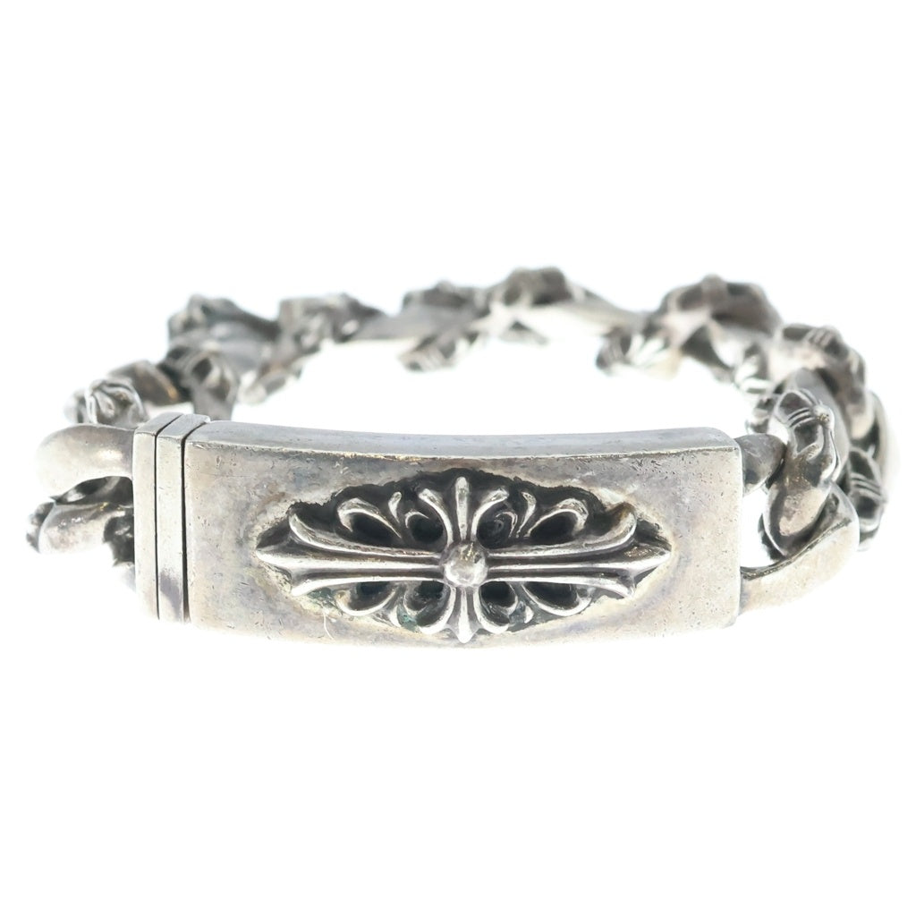 CHROME HEARTS(クロムハーツ) ID FLORAL CRS フローラルクロスIDファンシーリンク ブレスレット 13LINK シルバー BCA166