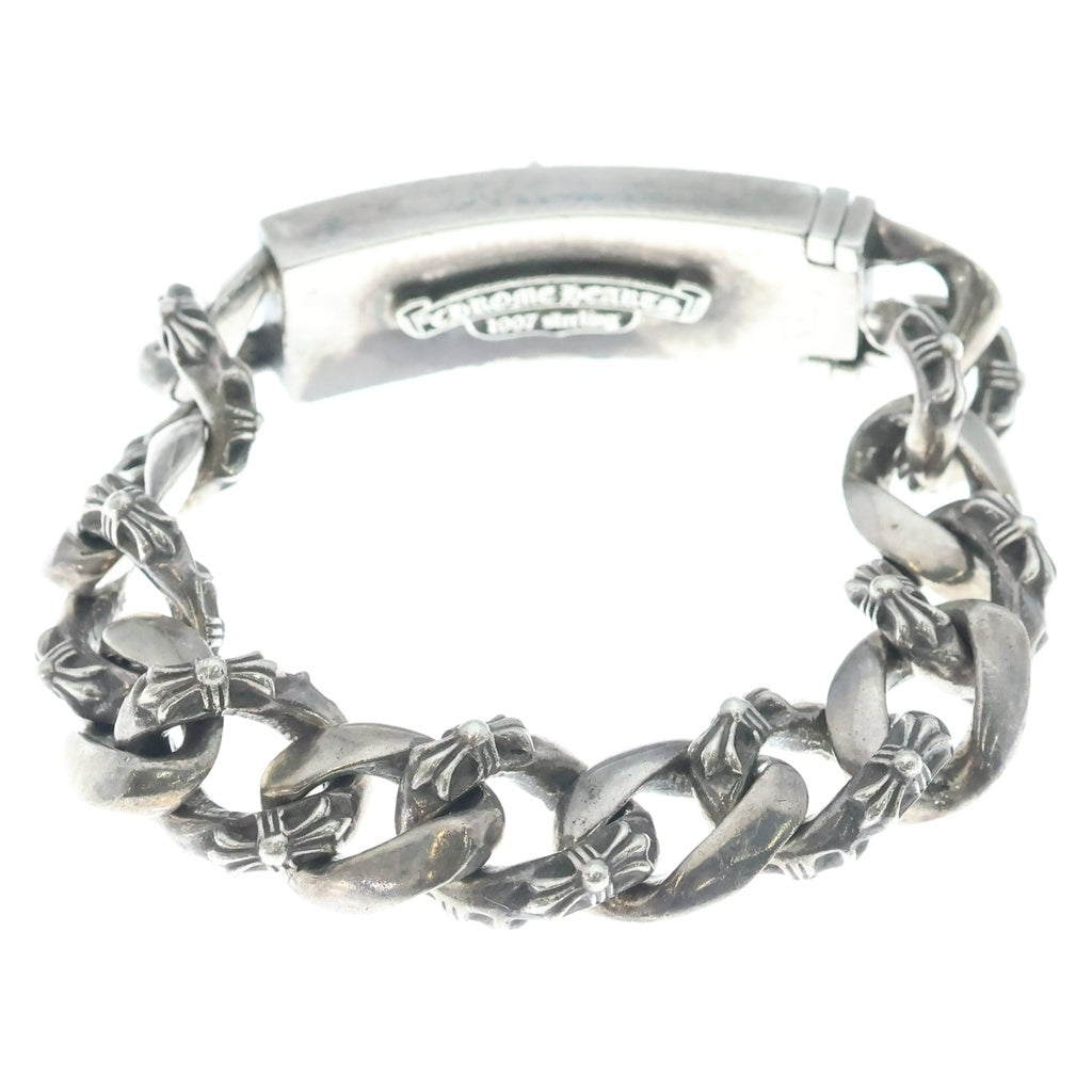 CHROME HEARTS(クロムハーツ) ID FLORAL CRS フローラルクロスIDファンシーリンク ブレスレット 13LINK シルバー BCA166