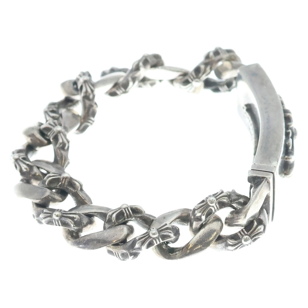 CHROME HEARTS(クロムハーツ) ID FLORAL CRS フローラルクロスIDファンシーリンク ブレスレット 13LINK シルバー BCA166