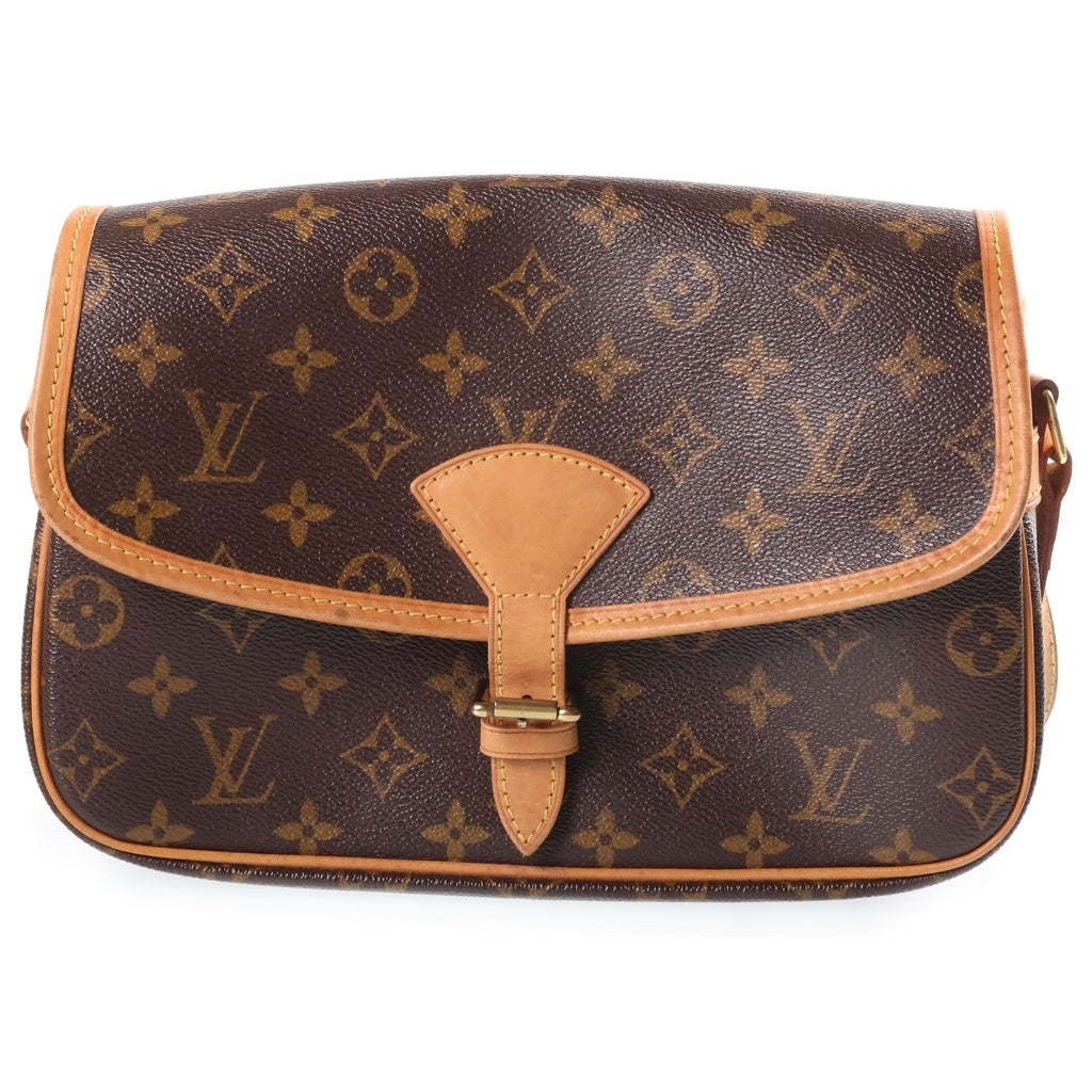 LOUIS VUITTON(ルイヴィトン) モノグラム ソローニュ ショルダーバッグ ブラウン レザー×PVC M42250 ゴールド金具 レディース