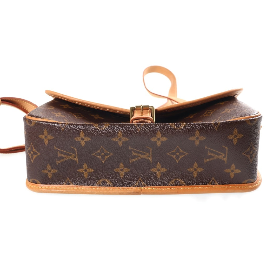 LOUIS VUITTON(ルイヴィトン) モノグラム ソローニュ ショルダーバッグ ブラウン レザー×PVC M42250 ゴールド金具 レディース