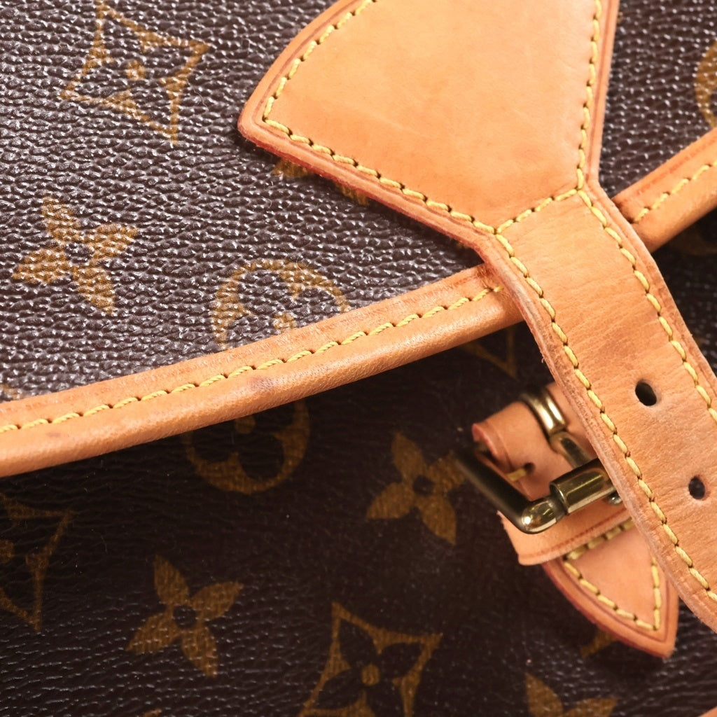 LOUIS VUITTON(ルイヴィトン) モノグラム ソローニュ ショルダーバッグ ブラウン レザー×PVC M42250 ゴールド金具 レディース