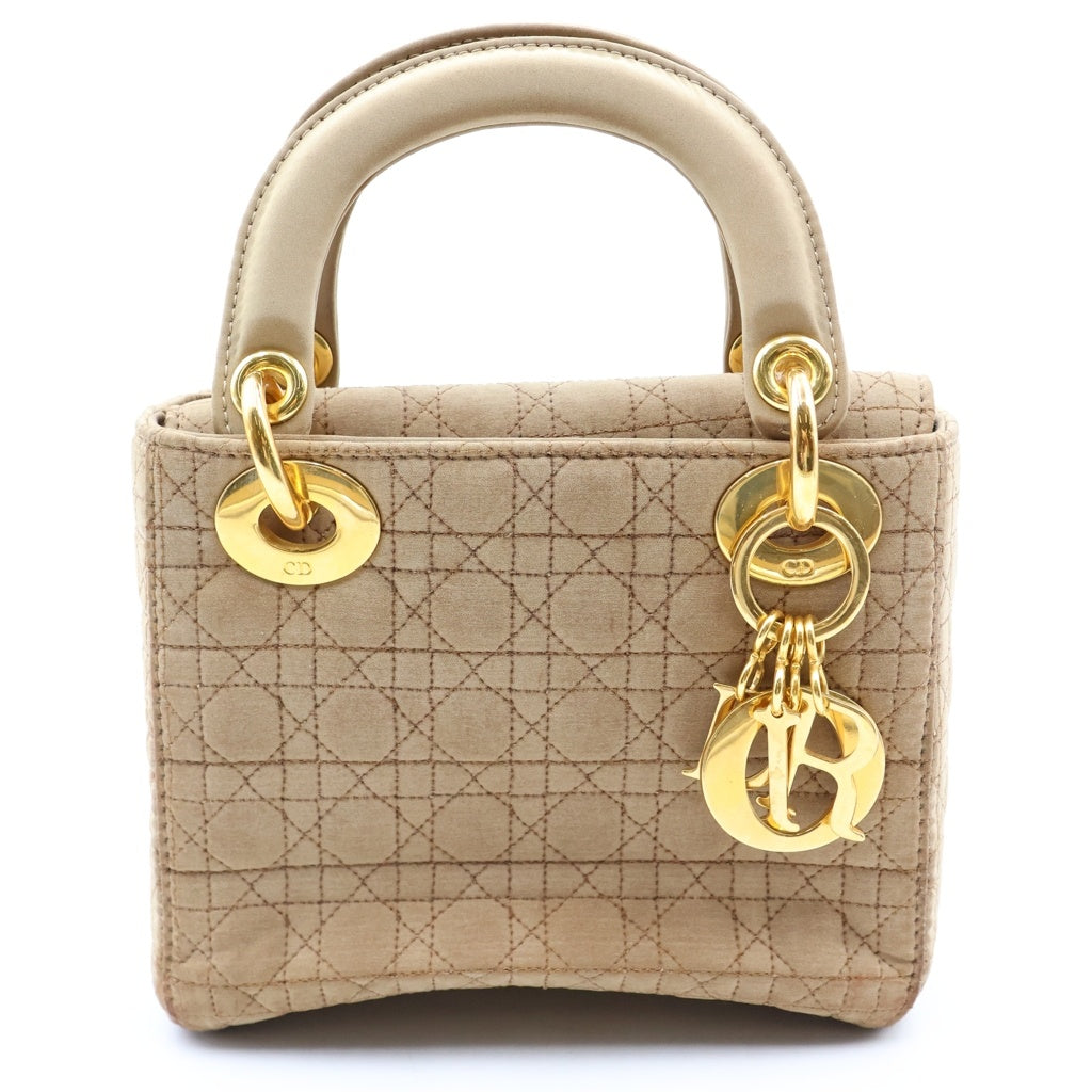 Christian Dior(クリスチャンディオール) カナージュ 2WAYハンドバッグ ショルダーバッグ ブラウン ゴールド金具 レディース