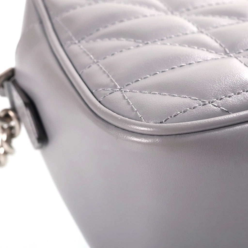GUCCI(グッチ) GGマーモント ショルダーバッグ チェーンバッグ グレー レザー 447632 シルバー金具 レディース