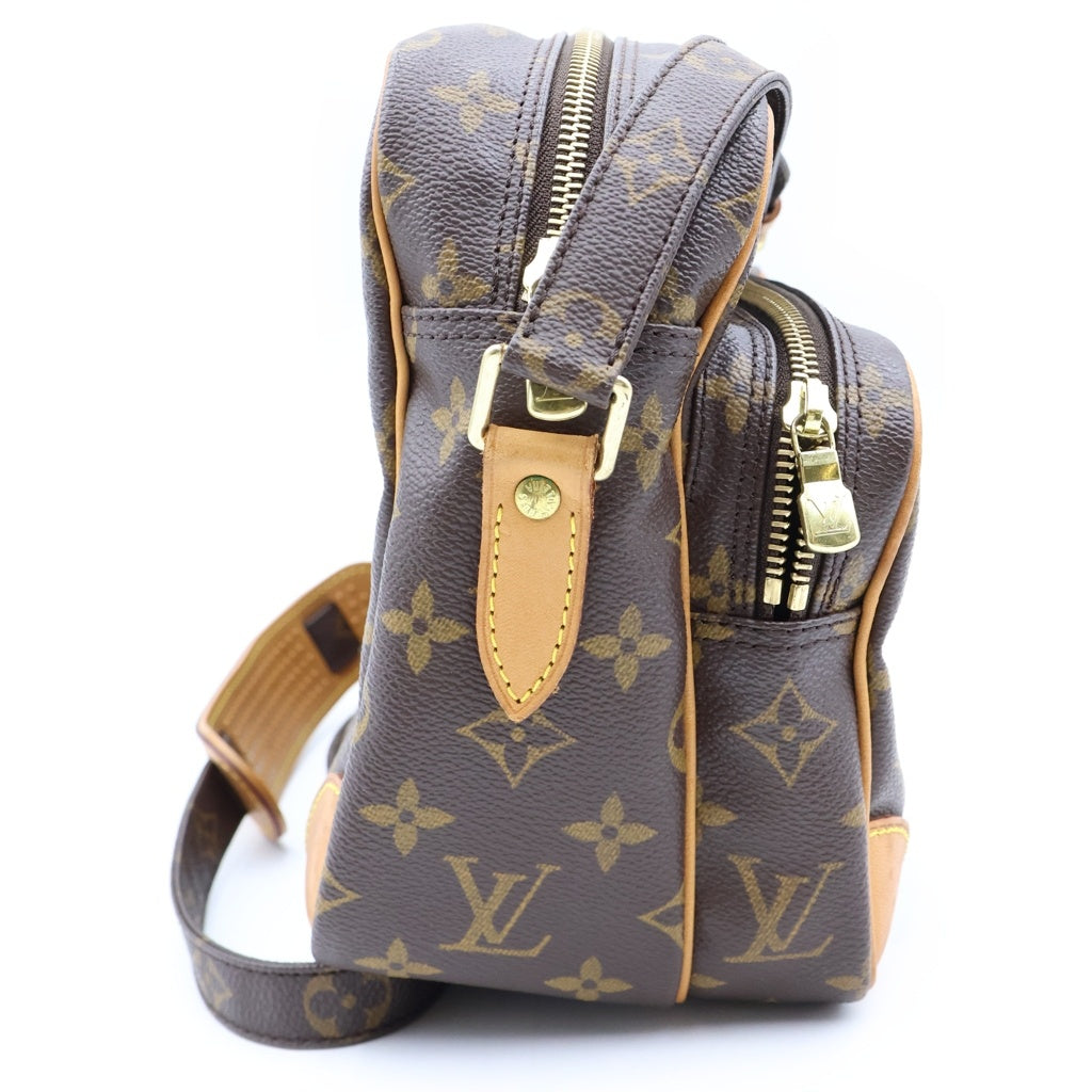 LOUIS VUITTON(ルイヴィトン) モノグラム ナイル ショルダーバッグ ブラウン レザー×PVC M45244 ゴールド金具 レディース