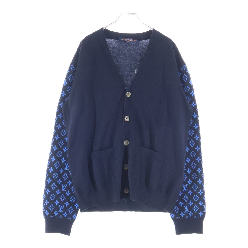 LOUIS VUITTON(ルイヴィトン) モノグラム ミックス カシミヤカーディガン ブルー×ネイビー L HON43WR93