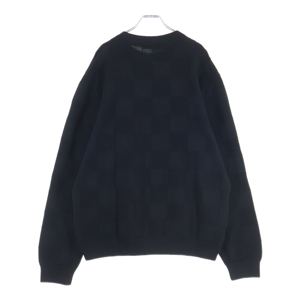 LOUIS VUITTON(ルイヴィトン) ダミエデザインクルーネックニット ブラック XL HNN41WTBY