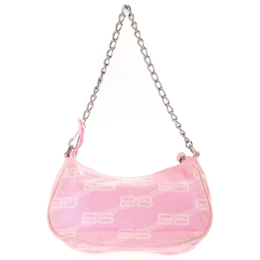 BALENCIAGA(バレンシアガ) ルカゴール 2wayショルダーバッグ ハンドバッグ ピンク デニム 695814 シルバー金具 レディース