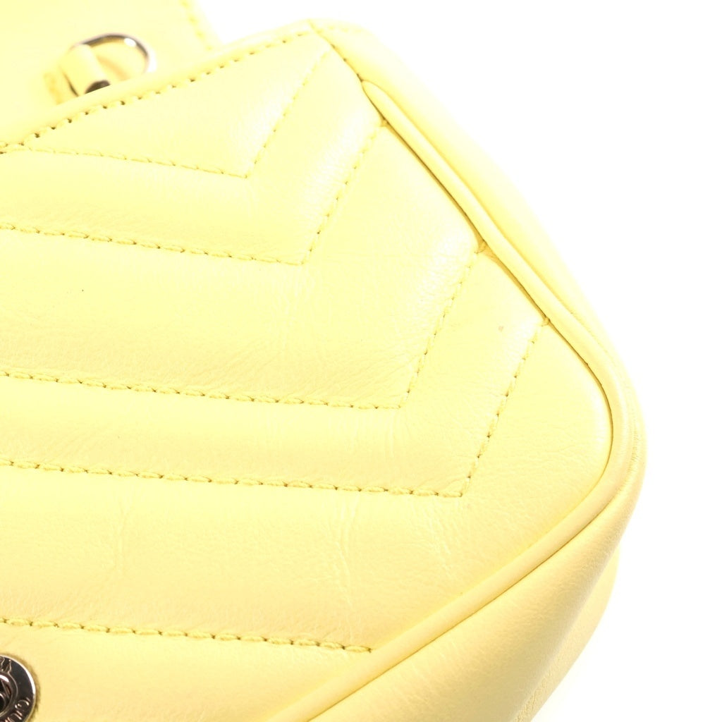 GUCCI(グッチ) GGマーモント チェーンショルダーバッグ ミニバッグ ライトイエロー レザー 476433 シルバー金具 レディース