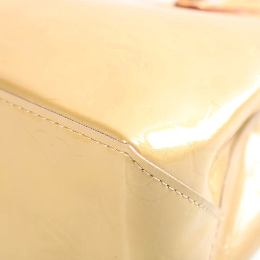 LOUIS VUITTON(ルイヴィトン) モノグラムヴェルニ リードPM ハンドバッグ ライトイエロー レザー×パテント M91144 ゴールド金具 レディース
