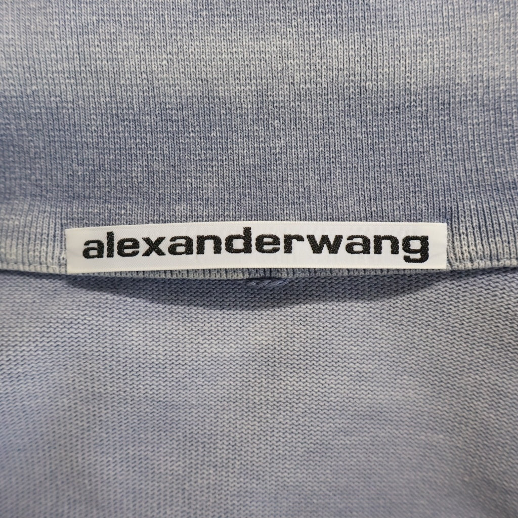 ALEXANDER WANG(アレキサンダーワン) Half Zip Mock Neck Sweatshirt ハーフジップ モックネック スウェットシャツ トレーナー ブルー UCC2231612 レディース