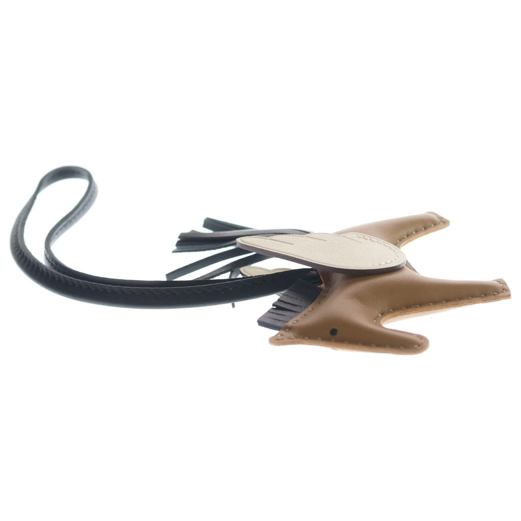 HERMES(エルメス) ペガサスPM バッグチャーム ブラウン×ベージュ レザー アニョーミロ K刻印 レディース